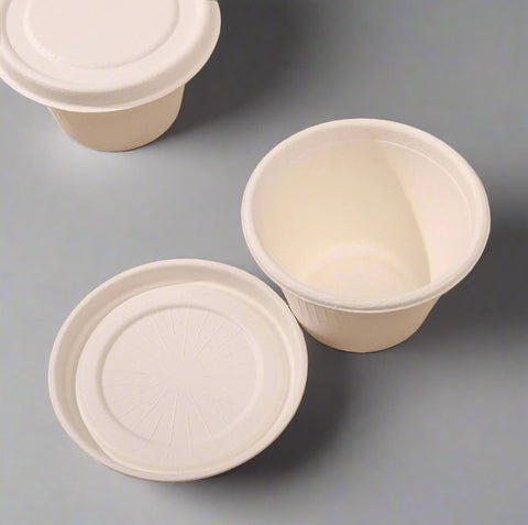 Compostable Bagasse Sauce Pot Lid (4oz)